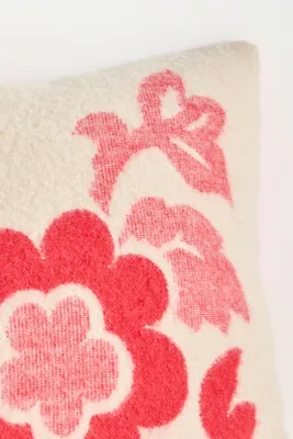 Lumi Wool Floral Pillow - Red, Cotton Wool by Anthropologie, image 2
