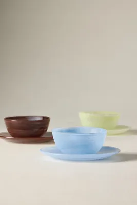 Luna Swirled Glass Nut Bowls Set of 3 - Blue, Glass by Anthropologie, alternate view