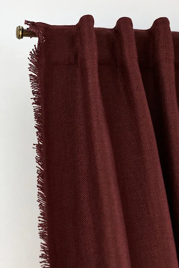 Luxe Linen Blend Curtain - Pink, Linen/Rayon by Anthropologie, image 2