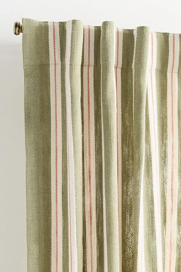 Luxe Linen Wide Stripe Woven Curtain - Linen, Rayon product