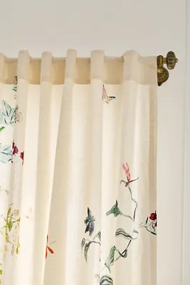 Lya Butterfly Garden Printed Curtain - Cotton, Linen alternate view