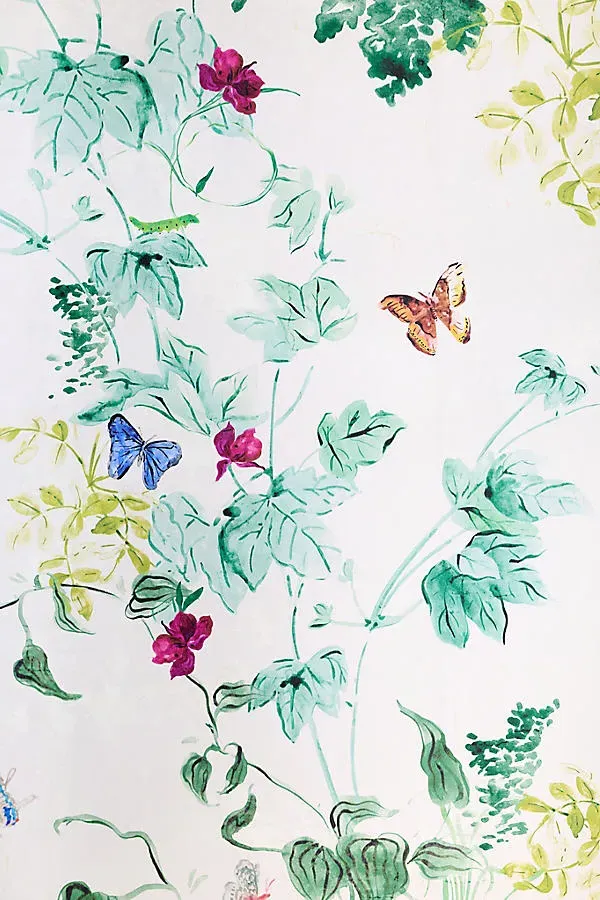 Lya Butterfly Garden Wallpaper Mural - White product