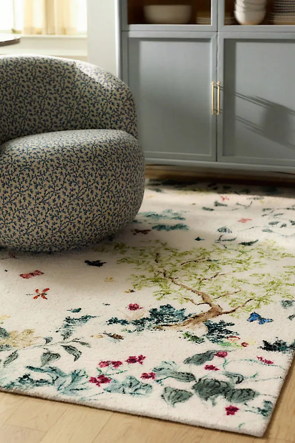 Lya Tufted Butterfly Garden Rug - Green, Nylon product