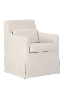 Lydia Slipcover Dining Chair - Beige, Polyester by Anthropologie, alternate view