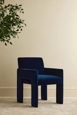 Lydia Velvet Dining Chair - Blue, Cotton product
