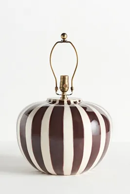 Lys Striped Ceramic Table Lamp Base - Brown alternate view