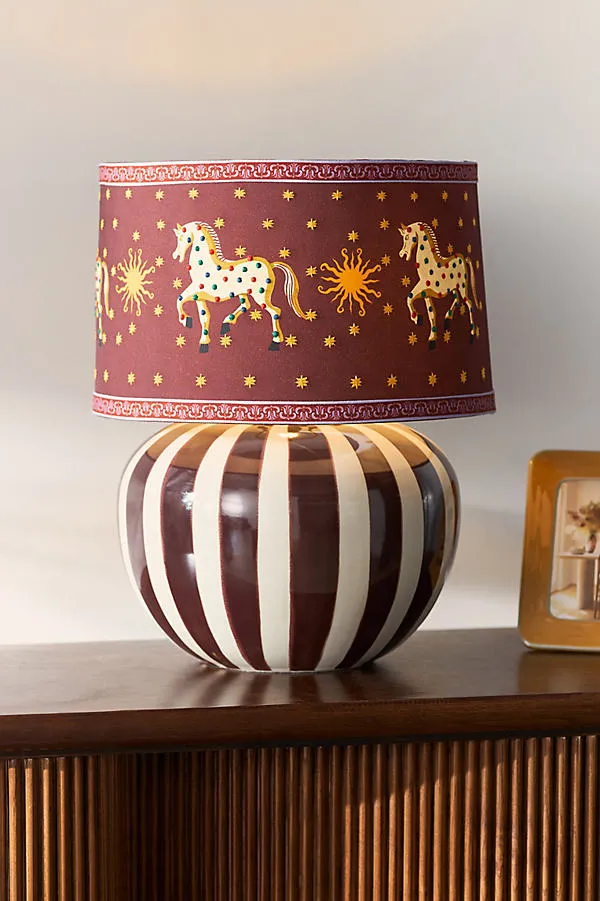 Lys Striped Ceramic Table Lamp Base - Brown product