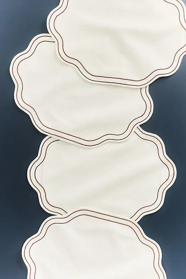 Madeline Embroidered Placemat - Beige, Cotton by Anthropologie, image 2