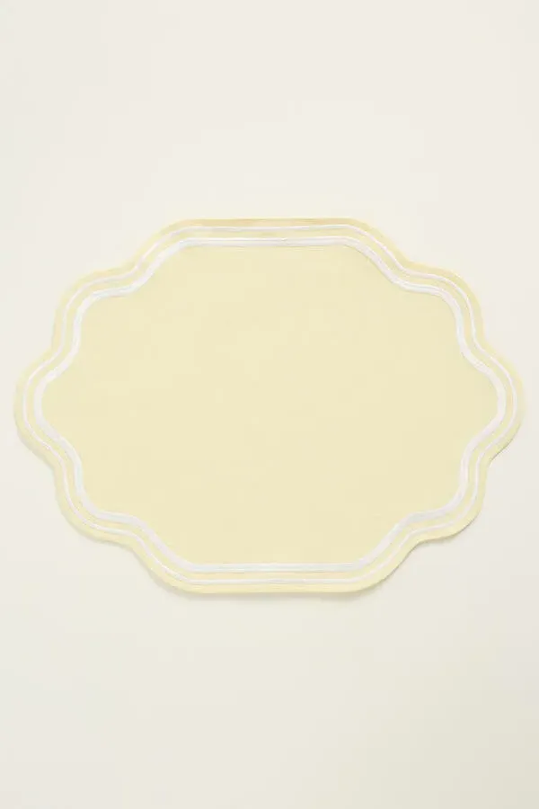 Madeline Embroidered Placemat - Yellow, Cotton product