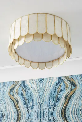 Madelyn Capiz Faceted Flush Mount - White product