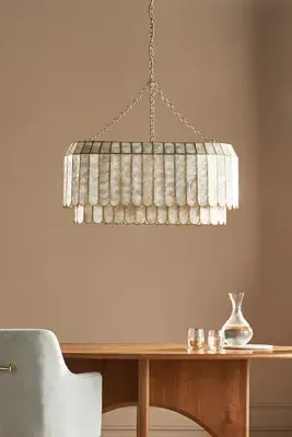 Madelyn Capiz Oval Faceted Chandelier - White product