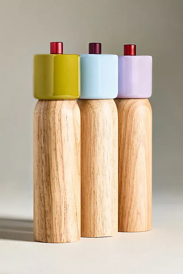 Maegan Salt & Pepper Grinder - Green, Rubber Wood by Anthropologie, image 2