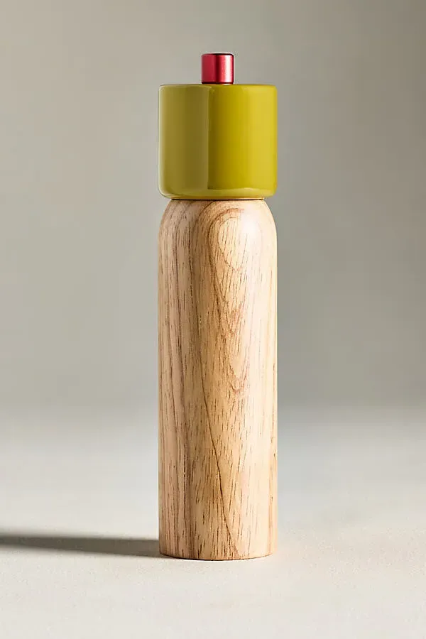 Maegan Salt & Pepper Grinder - Green, Rubber Wood by Anthropologie