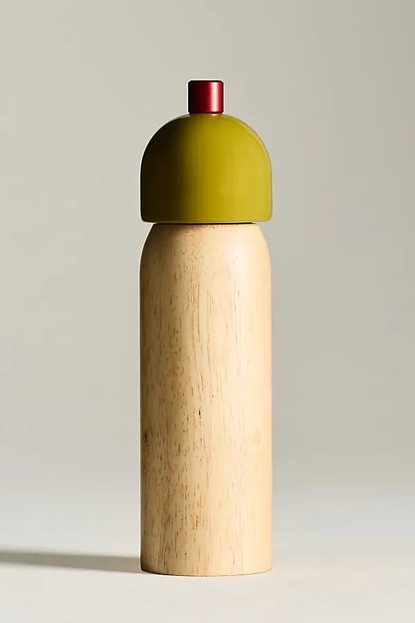 Maegan Salt & Pepper Grinder - Green, Rubberwood by Anthropologie
