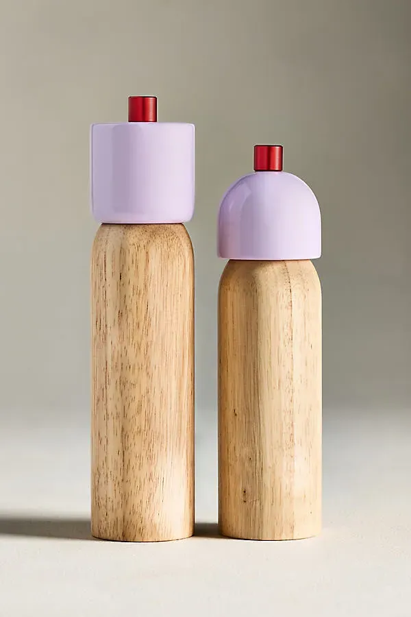 Maegan Salt & Pepper Grinder - Purple, Rubberwood by Anthropologie, image 2