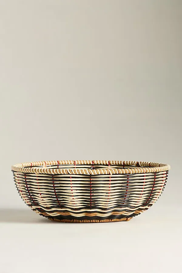 Maegan Woven Fruit Bowl - Black by Anthropologie