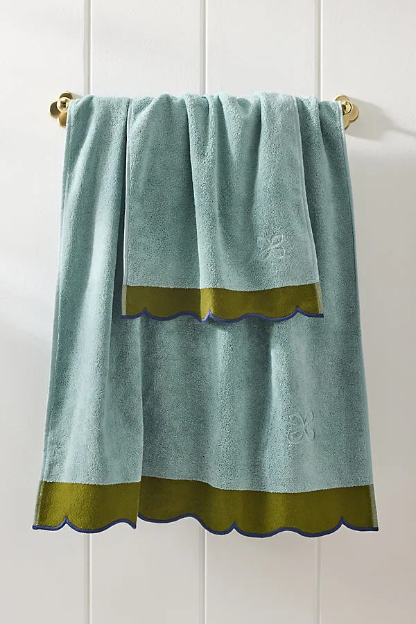 Maeve Decorative Edge Towel Collection - Blue, Cotton product