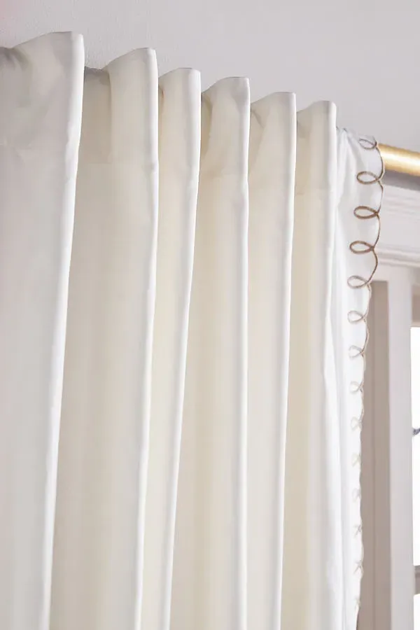 Maeve Loop Embroidered Cotton Curtain - Beige product
