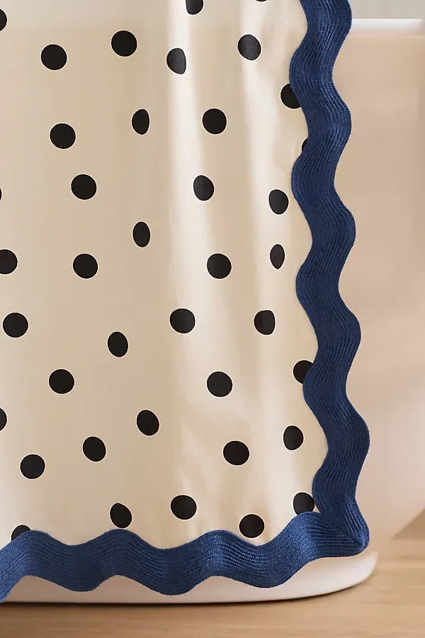 Maeve Polka Dot Scallop Shower Curtain - Cotton alternate view