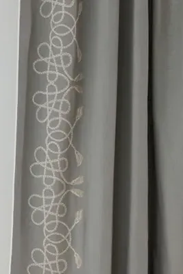 Maeve Rope Embroidered Curtain - Blue, Cotton by Anthropologie, image 2