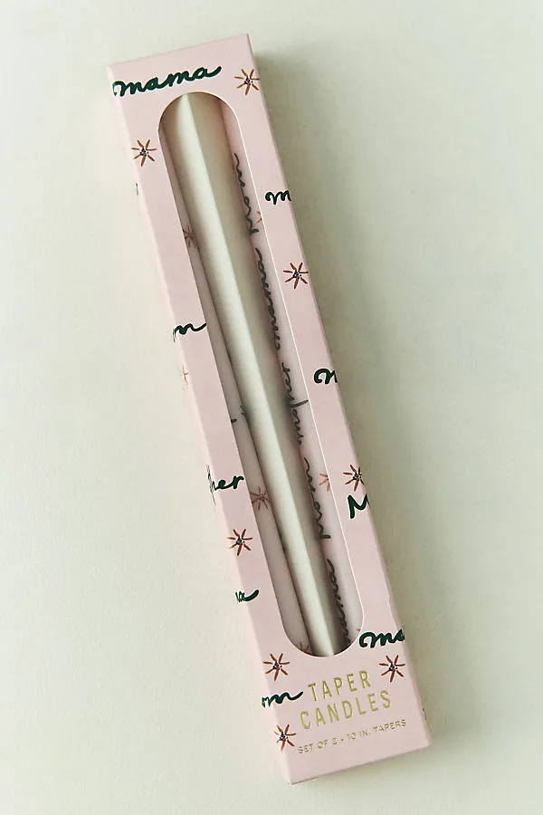 Mama Taper Candles Set of 2 - Pink, Cotton product