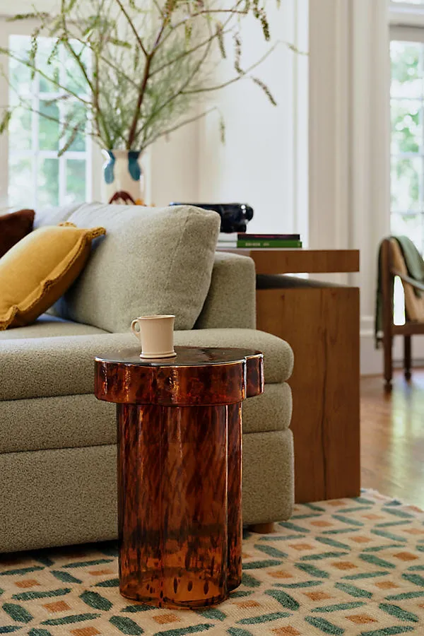 Manor Glass Side Table - Brown by Anthropologie
