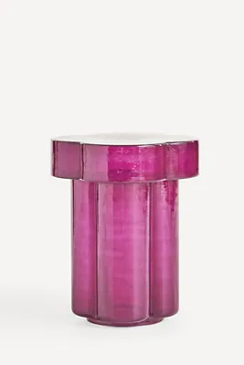 Manor Quatrefoil Glass Side Table - Purple product