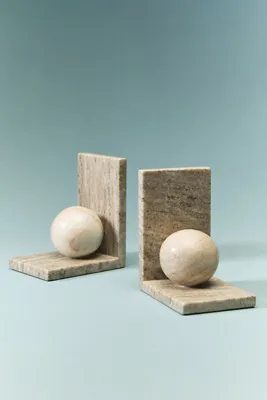 Marble Sphere Bookends - Beige, Marble product