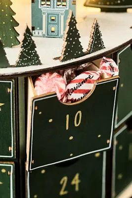 Maren Baxter Light-Up Wooden Advent Calendar - Green by Anthropologie, alternate view