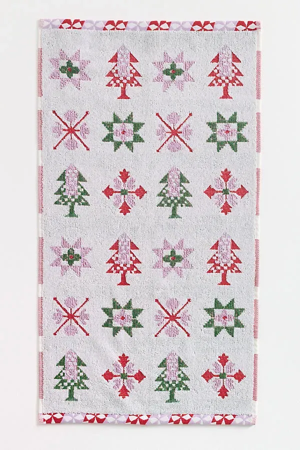 Margaret Cotton Woven Quilt Inspired Hand Towel by Anthropologie, alternate view
