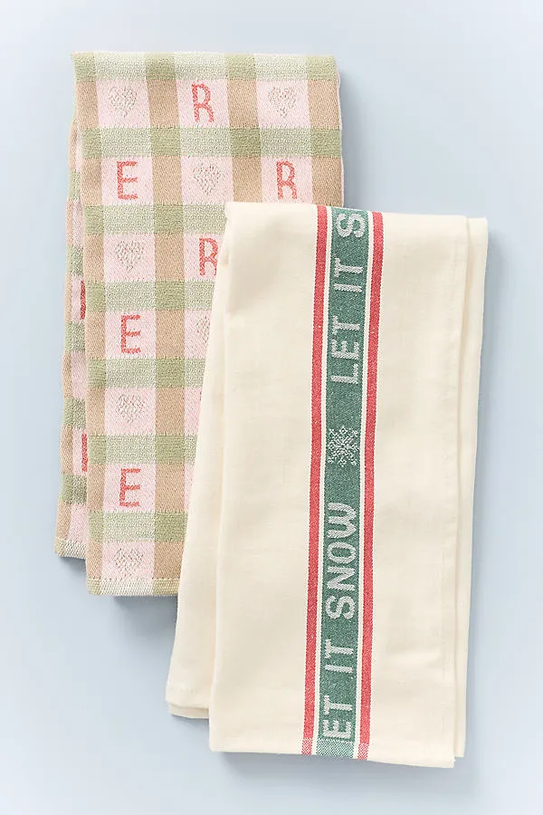 Margot Set of 2 Dish Towels - Cotton Jacquard by Anthropologie
