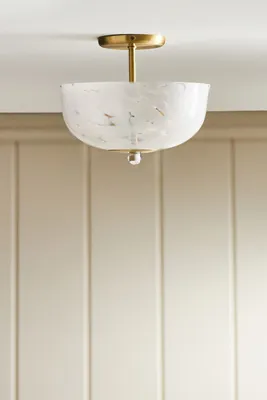 Marguerite Dotted Glass Flush Mount - White product