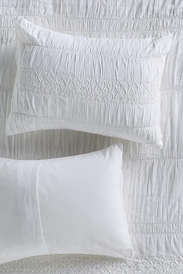 Mariella Pintuck Pillowcases Set of 2 - White, Cotton product