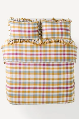 Martha EU Double Striped Ruffle Edge Duvet Cover - Cotton alternate view