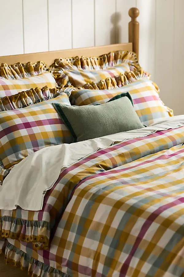 Martha EU Double Striped Ruffle Edge Duvet Cover - Cotton product