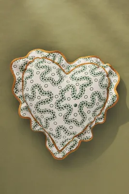 Matilda Goad & Co. Round Scalloped Cushion - Green, Polyester/Cotton product