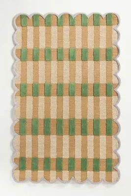 Matilda Goad & Co. Tufted Plaid Rug - Green, Cotton/Wool product