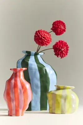 Maya Eline Leroy Striped Ceramic Vase - Stoneware product