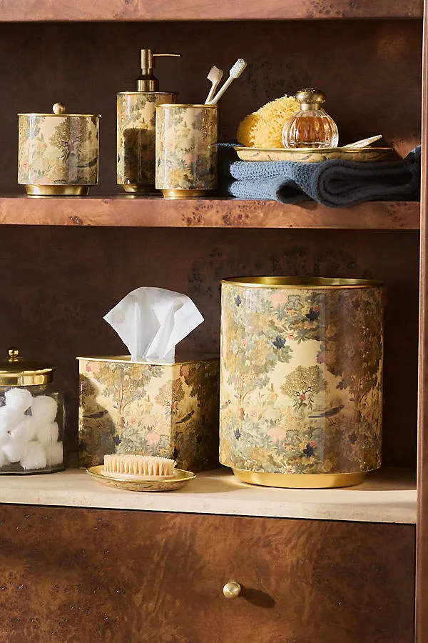 Mckay Patterned Metal Bath Canister - Brown by Anthropologie, alternate view