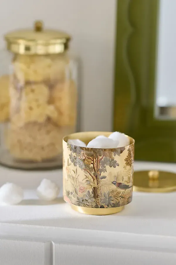 Mckay Patterned Metal Bath Canister - Brown by Anthropologie