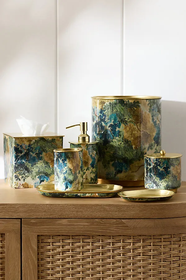 Mckay Patterned Metal Bath Tray by Anthropologie, image 2