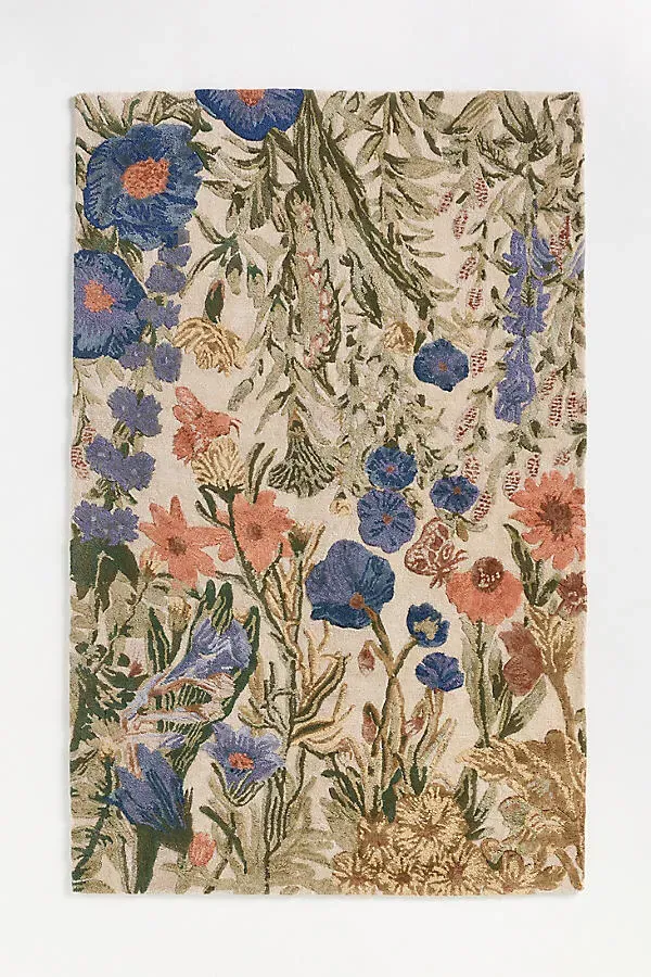 Meadows Tufted Floral Rug - Blue, Wool/Rayon product