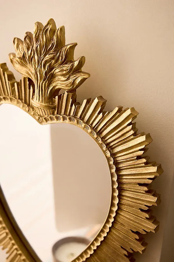 Medium Sacred Heart Mirror - Gold, Resin product