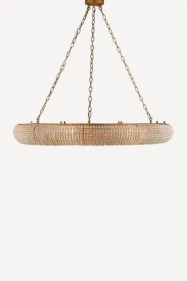 Melrose Wood Beaded Chandelier - Gold product