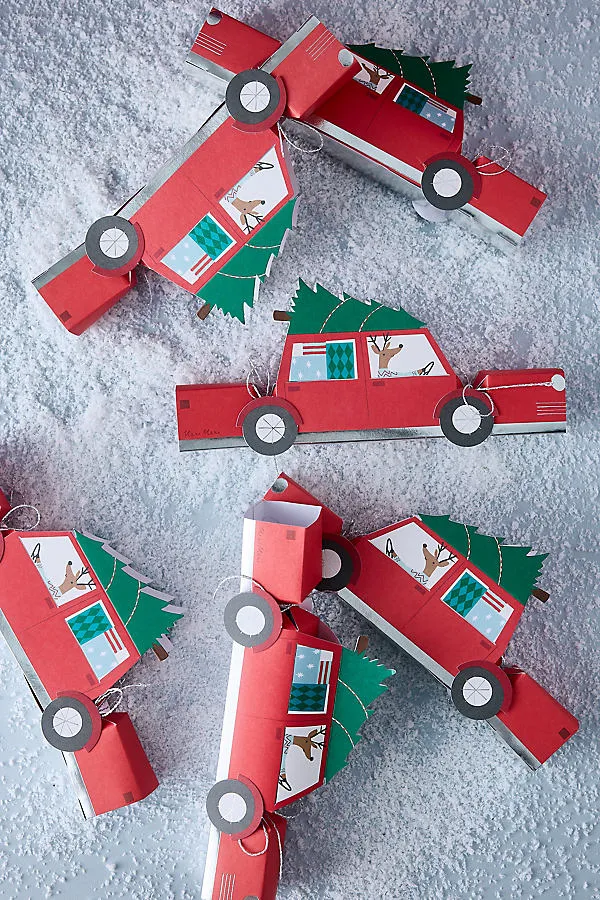 Meri Meri Reindeer In Car Christmas Crackers - Red by Anthropologie
