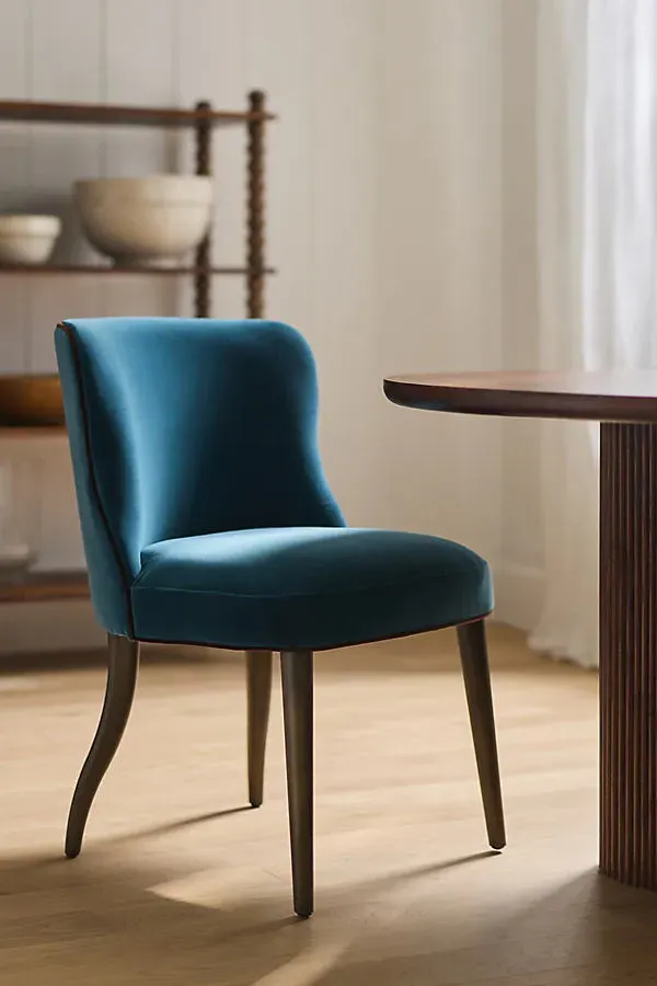 Meryl Valencia Velvet Dining Chair - Brown by Anthropologie