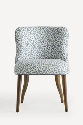 Meryl Walnut Dining Chair - Blue, Polyester alternate view