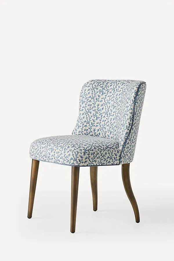 Meryl Walnut Dining Chair - Blue, Polyester product