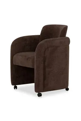 Mesto Rolling Dining Chair - Brown, Polyester product