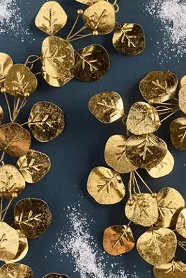 Metal Eucalyptus Garland - Gold by Anthropologie, image 2